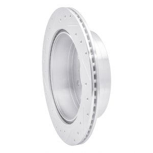 Mitsubishi Montero Brake Rotor (1) - Rear Right - R1 Concepts - Drilled & Slotted - Silver - `08-`14